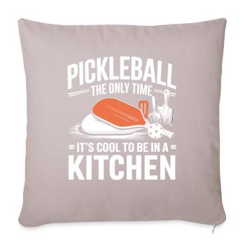 Joueur de pickleball Paddleball Cuisine Dinkball - Housse de coussin décorative 45 x 45 cm - taupe clair - Devant