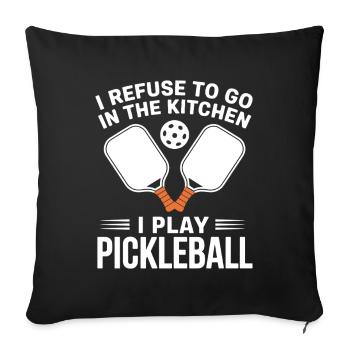 Cadeau de pickleball drôle Tournoi de Dinkball - Housse de coussin décorative 45 x 45 cm - noir - Devant