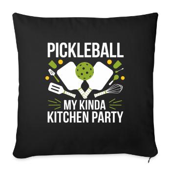 Pickleball Lover Ball Sport Kitchen Ball - Sofa pillowcase 17,3'' x 17,3'' (45 x 45 cm) - black - Front