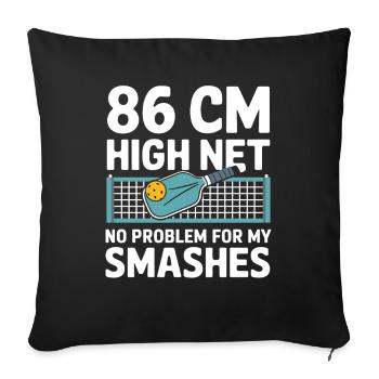 Hauteur du filet de paddle de pickleball Pickleball Smashes - Housse de coussin décorative 45 x 45 cm - noir - Devant