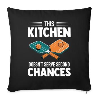 Pickleball - La cuisine ne sert pas de seconde chance - Housse de coussin décorative 45 x 45 cm - noir - Devant