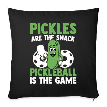 Pickleball et paddleball - Housse de coussin décorative 45 x 45 cm - noir - Devant
