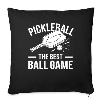 Pickleball Meilleur sport de balle Tennis Badminton - Housse de coussin décorative 45 x 45 cm - noir - Devant