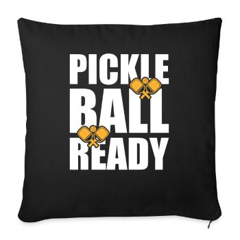 Pickleball Ready Paddleball Player Gift - Housse de coussin décorative 45 x 45 cm - noir - Devant