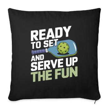 Pickleball Sports d’équipe Jeux de paddleball - Housse de coussin décorative 45 x 45 cm - noir - Devant