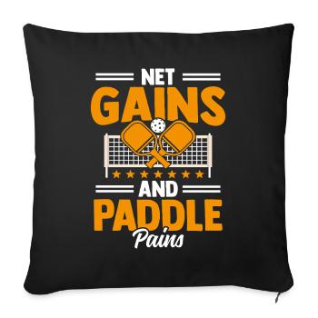 Joueur de pickleball Dinball Tournoi Paddleball - Housse de coussin décorative 45 x 45 cm - noir - Devant