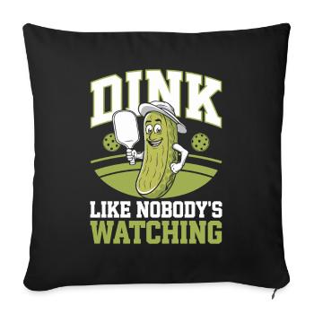 Pickleball Cucumber Dinkball Dink Dinking Gift - Sofa pillowcase 17,3'' x 17,3'' (45 x 45 cm) - black - Front