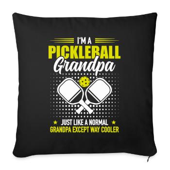 Grand-père joueur de pickleball Dinking Team cadeau - Housse de coussin décorative 45 x 45 cm - noir - Devant