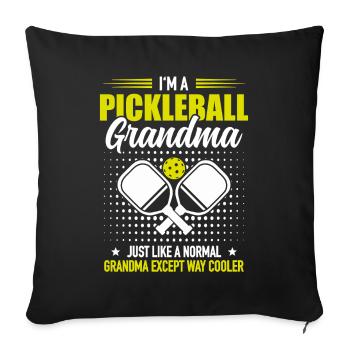 Mamie Pickleball Joueur Dinking Team Cadeau - Housse de coussin décorative 45 x 45 cm - noir - Devant