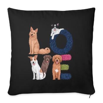 Liebe Hunde - Sofakissenbezug 45 x 45 cm - Schwarz - Vorne