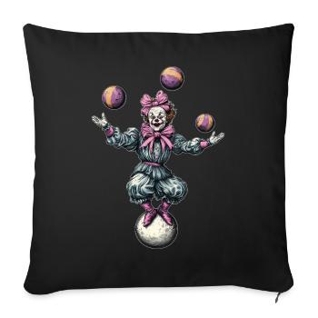 Kokette Schleife Jonglage Jongleur Zirkus Clown - Sofakissenbezug 45 x 45 cm - Schwarz - Vorne