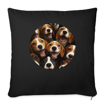 Beagle - Sofakissenbezug 45 x 45 cm - Schwarz - Vorne