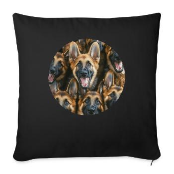 Deutscher Schäferhund - Sofakissenbezug 45 x 45 cm - Schwarz - Vorne
