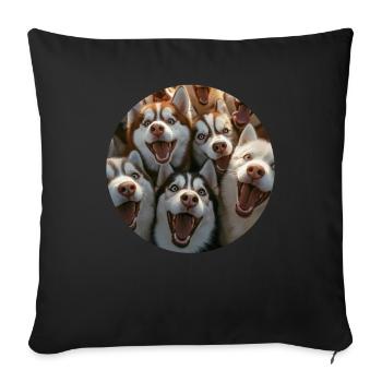 Sibirischer Husky - Sofakissenbezug 45 x 45 cm - Schwarz - Vorne
