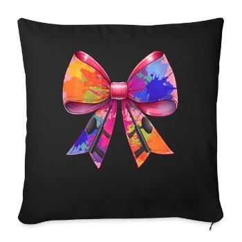 Coquette Bow Paintball Player Mothers Day Ribbon - Sofa pillowcase 17,3'' x 17,3'' (45 x 45 cm) - black - Front