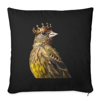 Finch Bird - Sofakissenbezug 45 x 45 cm - Schwarz - Vorne