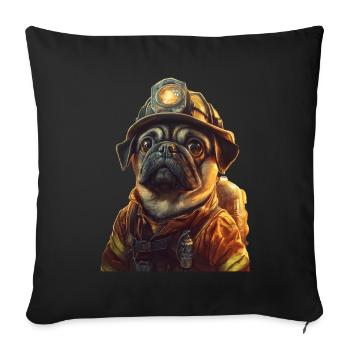 Mops - Sofakissenbezug 45 x 45 cm - Schwarz - Vorne