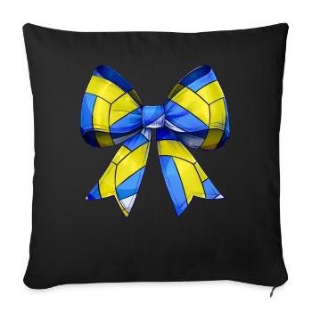 Coquette Bow Volleyball Motif Fête des Mères - Housse de coussin décorative 45 x 45 cm - noir - Devant