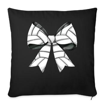 Coquette Bow Volleyball Motif Fête des Mères - Housse de coussin décorative 45 x 45 cm - noir - Devant