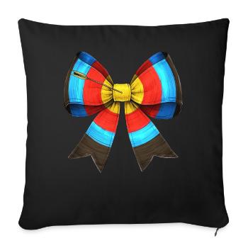 Coquette Bow Archery Bow and Arrow - Sofa pillowcase 17,3'' x 17,3'' (45 x 45 cm) - black - Front