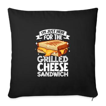 Seulement ici pour le sandwich au fromage grillé - Housse de coussin décorative 45 x 45 cm - noir - Devant