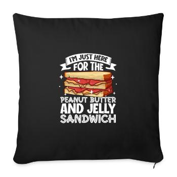 Seulement ici pour le sandwich au beurre de cacahuète et à la gelée - Housse de coussin décorative 45 x 45 cm - noir - Devant