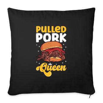 Reine des sandwichs au porc effiloché - Housse de coussin décorative 45 x 45 cm - noir - Devant