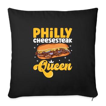Philly Cheesesteak Queen - Sofa pillowcase 17,3'' x 17,3'' (45 x 45 cm) - black - Front