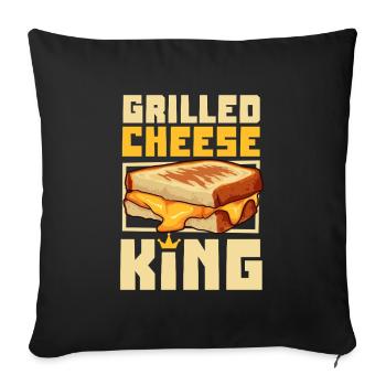 Sandwich au fromage grillé King - Housse de coussin décorative 45 x 45 cm - noir - Devant