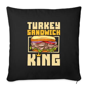 Sandwich à la dinde King - Housse de coussin décorative 45 x 45 cm - noir - Devant