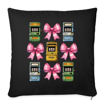 Coquette Bow Slot Machine Gambling Gambler - Sofa pillowcase 17,3'' x 17,3'' (45 x 45 cm) - black - Front
