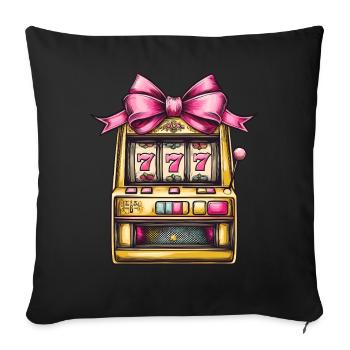 Coquette Bow Slot Machine Gambling Gambler - Sofa pillowcase 17,3'' x 17,3'' (45 x 45 cm) - black - Front