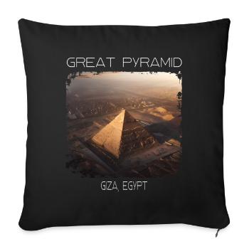 Große Pyramide - Sofakissenbezug 45 x 45 cm - Schwarz - Vorne