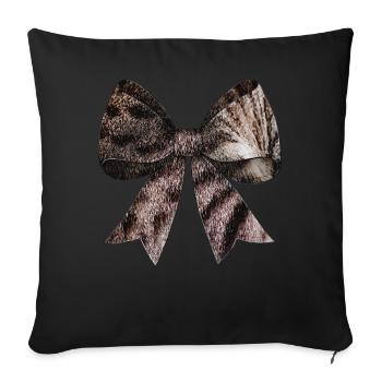 Coquette Bow Tabby Cat Gray Fur Gray - Sofa pillowcase 17,3'' x 17,3'' (45 x 45 cm) - black - Front