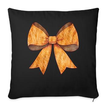 Coquette Bow Orange Cat Tabby Cat Orange Fur - Sofa pillowcase 17,3'' x 17,3'' (45 x 45 cm) - black - Front