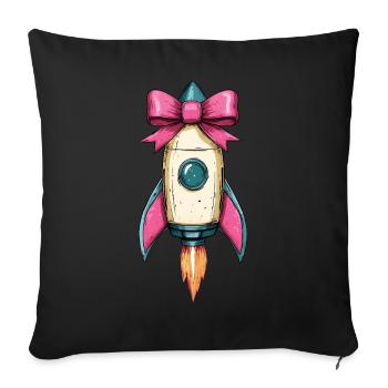 Kokettenbogen Weltraumrakete Space Shuttle - Sofakissenbezug 45 x 45 cm - Schwarz - Vorne