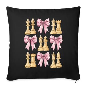 Coquette Bow Chess Player Mothers Day Chess Piece - Sofa pillowcase 17,3'' x 17,3'' (45 x 45 cm) - black - Front