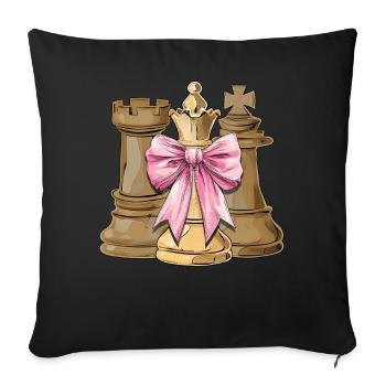 Coquette Bow Chess Player Mothers Day Chess Piece - Sofa pillowcase 17,3'' x 17,3'' (45 x 45 cm) - black - Front