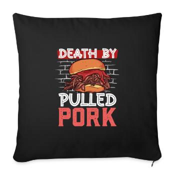 Mort par sandwich au porc effiloché - Housse de coussin décorative 45 x 45 cm - noir - Devant
