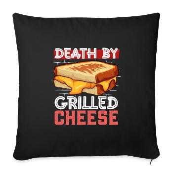 Mort par sandwich au fromage grillé - Housse de coussin décorative 45 x 45 cm - noir - Devant