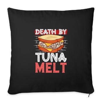 Mort par sandwich au thon fondu - Housse de coussin décorative 45 x 45 cm - noir - Devant