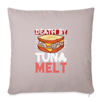 Death by Tuna Melt Sandwich - Sofakissenbezug 45 x 45 cm - helles Taupe - Vorne