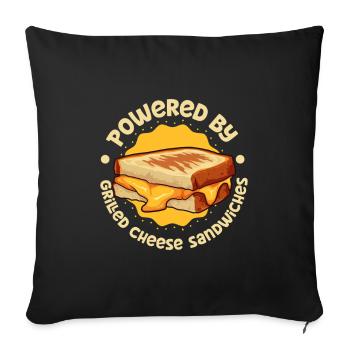 Propulsé par Sandwich au fromage grillé - Housse de coussin décorative 45 x 45 cm - noir - Devant