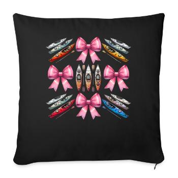 Coquette Bow Kayak Kayak Kayak Kayaker Boat Paddle - Sofa pillowcase 17,3'' x 17,3'' (45 x 45 cm) - black - Front