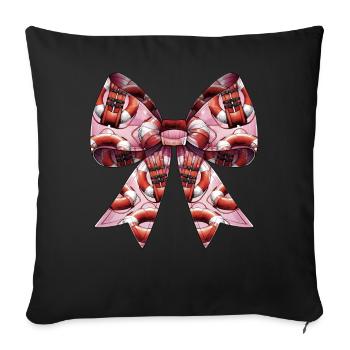 Coquette Bow Lifeguard Garde de piscine Rose - Housse de coussin décorative 45 x 45 cm - noir - Devant