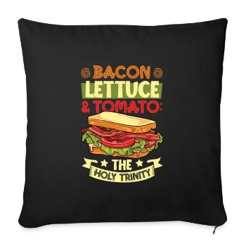 Les Trois Saints - Sandwich BLT - Housse de coussin décorative 45 x 45 cm - noir - Devant