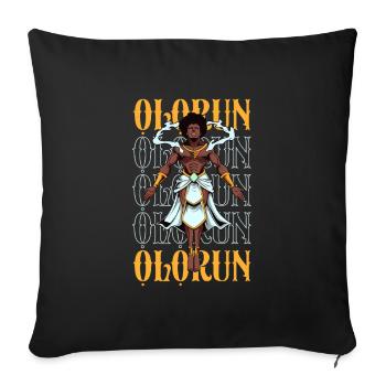 Yoruba God - Olorun - Sofa pillowcase 17,3'' x 17,3'' (45 x 45 cm) - black - Front