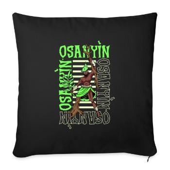 Yoruba God - Osanyin - Sofa pillowcase 17,3'' x 17,3'' (45 x 45 cm) - black - Front