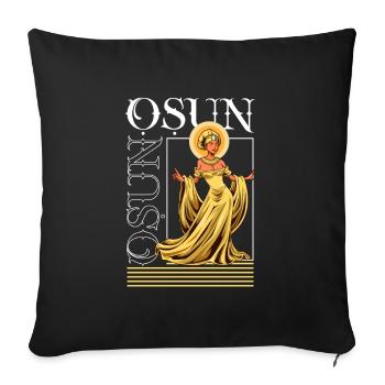 Yoruba God - Osun - Sofa pillowcase 17,3'' x 17,3'' (45 x 45 cm) - black - Front