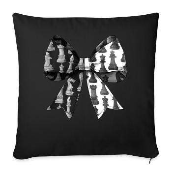 Coquette Bow Chess Player Mothers Day Chess Piece - Sofa pillowcase 17,3'' x 17,3'' (45 x 45 cm) - black - Front